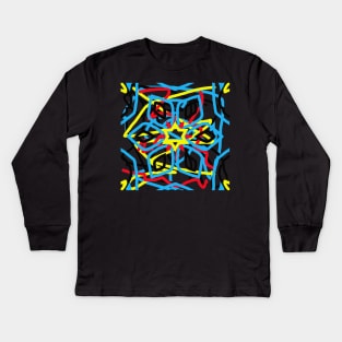 colorful kaleidoscope mandala Kids Long Sleeve T-Shirt